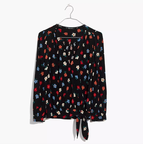 Madewell wrap top in Pressed Flowers, xxs - Picture 13 of 13